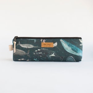 Whale Pencil Pouch, Zipper Pouch, Pencil Pouch, Gadget Bag, Ocean Creatures image 1