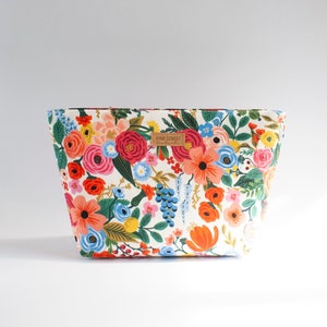 Rifle paper Co. Zipper Bag, Zipper Pouch, Unique Gift, Make-Up Bag, Valentine's Day Gift, Floral Cosmetic Bag image 1