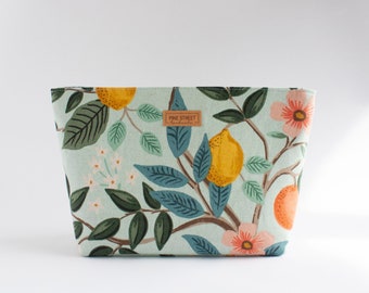 Rifle Paper Co. Zipper Bag, Zipper Pouch, Unique Gift, Make-Up Bag, Valentine's Day Gift, Citrus Floral Cosmetic Bag