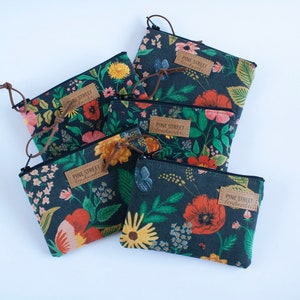 Rifle Paper Co. Print Coin Wallet, Coin Purse, Floral Coin Pouch, Gift Card Holder, Handmade Gift image 1