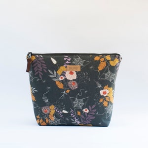 Fall Zipper Bag, Fall Zipper Pouch, Project Bag, Makeup Bag, Large Cosmetic Bag
