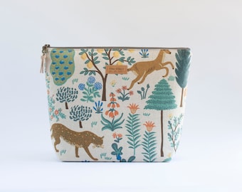 Rifle Paper Co. Zipper Bag, Forest Animals Zipper Pouch, Unique Gift, Make-Up Bag