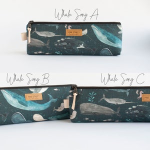 Whale Pencil Pouch, Zipper Pouch, Pencil Pouch, Gadget Bag, Ocean Creatures image 7