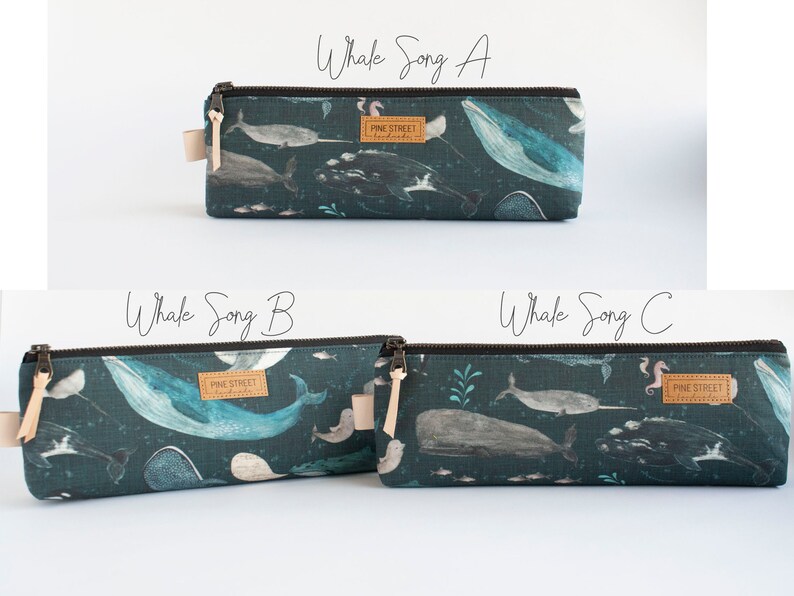 Whale Pencil Pouch, Zipper Pouch, Pencil Pouch, Gadget Bag, Ocean Creatures image 7