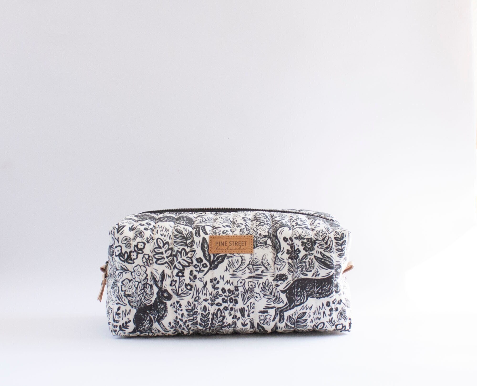 Rifle Paper Co. Quilted Zipper Bag, Quilted Pouch, Unique Gift, Make-Up Bag, Boxy Bag, Quilted Boxy Bag