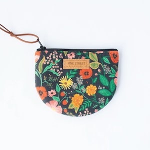 Rifle Paper Co. Print Coin Wallet, Coin Purse, Floral Coin Pouch, Gift Card Holder, Handmade Gift, Round Bottom Pouch