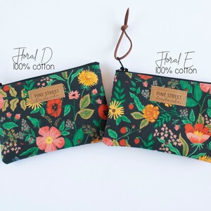 Rifle Paper Co. Print Coin Wallet, Coin Purse, Floral Coin Pouch, Gift Card Holder, Handmade Gift image 9