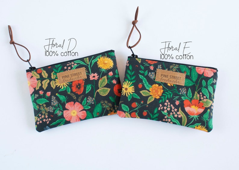 Rifle Paper Co. Print Coin Wallet, Coin Purse, Floral Coin Pouch, Gift Card Holder, Handmade Gift image 9