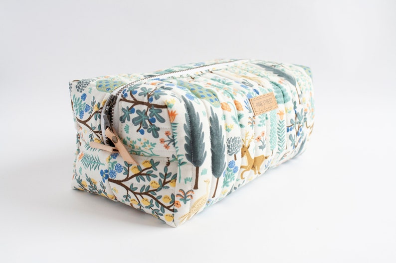 Rifle Paper Co. Quilted Zipper Bag, Quilted Pouch, Unique Gift, Make-Up Bag, Boxy Bag, Quilted Boxy Bag image 2