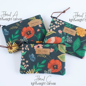 Rifle Paper Co. Print Coin Wallet, Coin Purse, Floral Coin Pouch, Gift Card Holder, Handmade Gift image 8