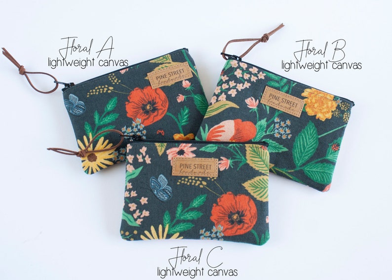 Rifle Paper Co. Print Coin Wallet, Coin Purse, Floral Coin Pouch, Gift Card Holder, Handmade Gift image 8