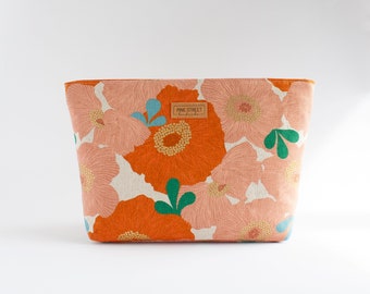 Floral Zipper Bag, Zipper Pouch, Unique Gift, Make-Up Bag, Holiday Gift