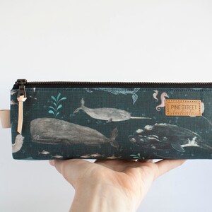 Whale Pencil Pouch, Zipper Pouch, Pencil Pouch, Gadget Bag, Ocean Creatures image 6