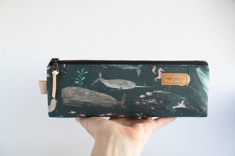 Whale Pencil Pouch, Zipper Pouch, Pencil Pouch, Gadget Bag, Ocean Creatures image 6