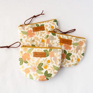 Rifle Paper Co. Print Coin Wallet, Coin Purse, Floral Coin Pouch, Gift Card Holder, Handmade Gift, Round Bottom Pouch