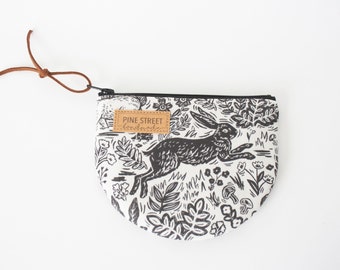 Rifle Paper Co. Zipper Bag, Curved Bottom Bag, Wildwood Zipper Pouch, Gift for Her, Handmade Gift