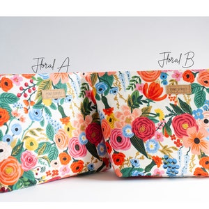 Rifle paper Co. Zipper Bag, Zipper Pouch, Unique Gift, Make-Up Bag, Valentine's Day Gift, Floral Cosmetic Bag image 9