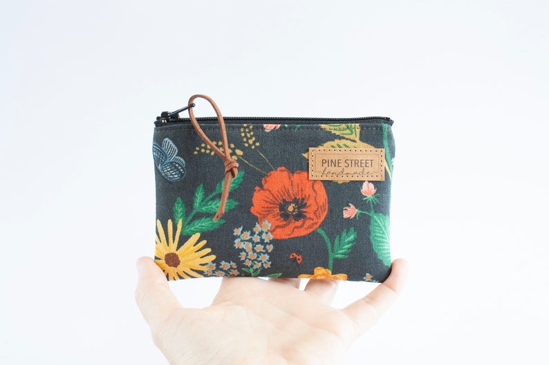 Rifle Paper Co. Print Coin Wallet, Coin Purse, Floral Coin Pouch, Gift Card Holder, Handmade Gift image 7