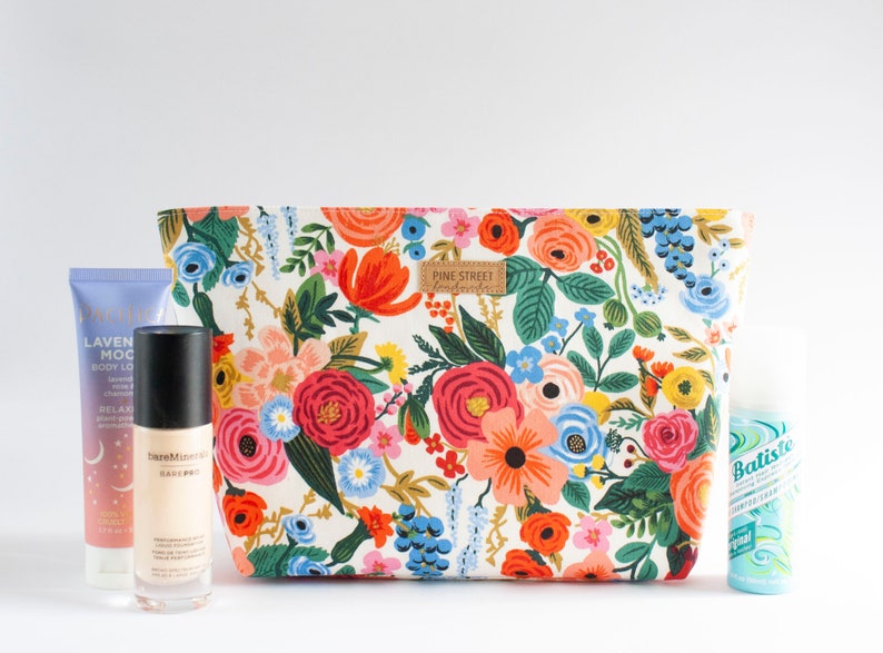 Rifle paper Co. Zipper Bag, Zipper Pouch, Unique Gift, Make-Up Bag, Valentine's Day Gift, Floral Cosmetic Bag image 4