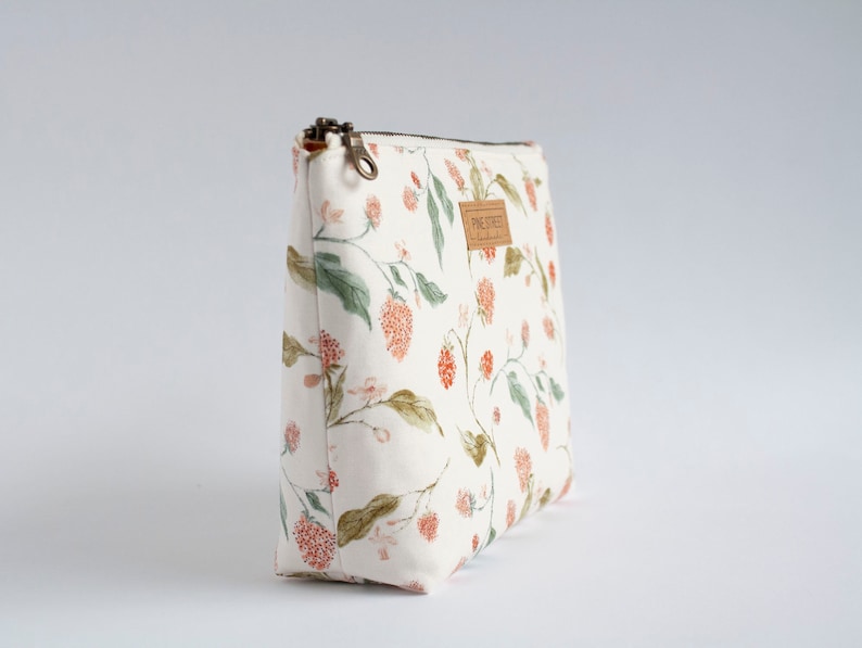 Berries Zipper Pouch, Project Bag, Zipper Purse, Toiletry Bag, Gift Idea For Friend image 2
