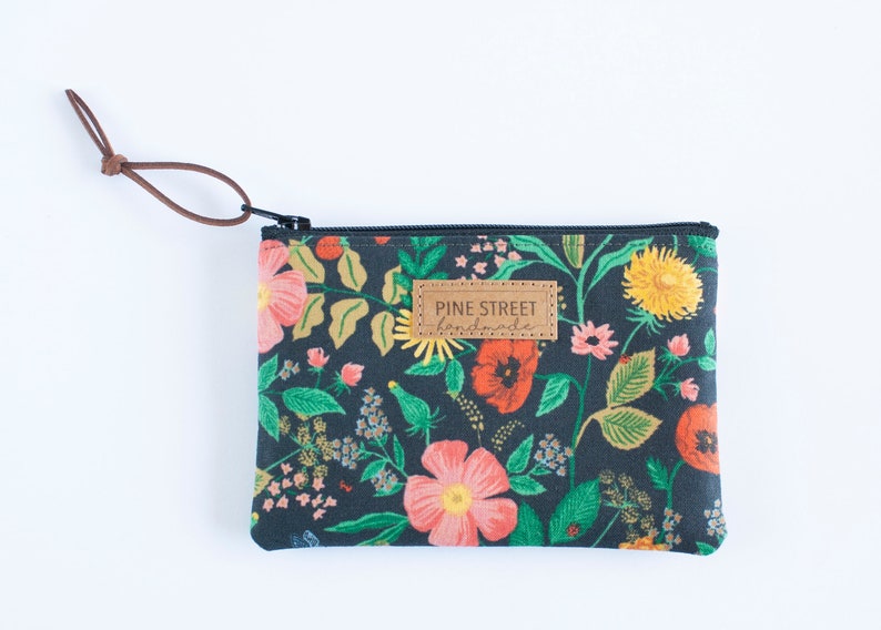 Rifle Paper Co. Print Coin Wallet, Coin Purse, Floral Coin Pouch, Gift Card Holder, Handmade Gift image 2