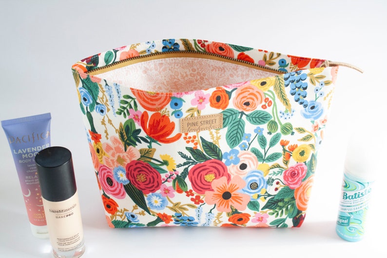 Rifle paper Co. Zipper Bag, Zipper Pouch, Unique Gift, Make-Up Bag, Valentine's Day Gift, Floral Cosmetic Bag image 5