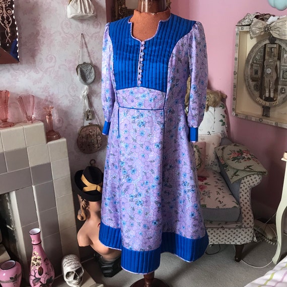 1970s silk quilted dress from AnnaBelinda pattern