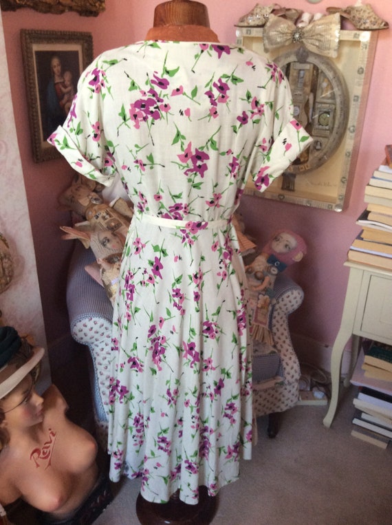 1940s linen day dress - image 5