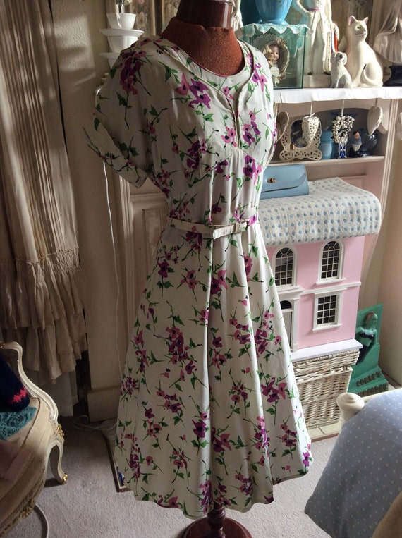 1940s linen day dress