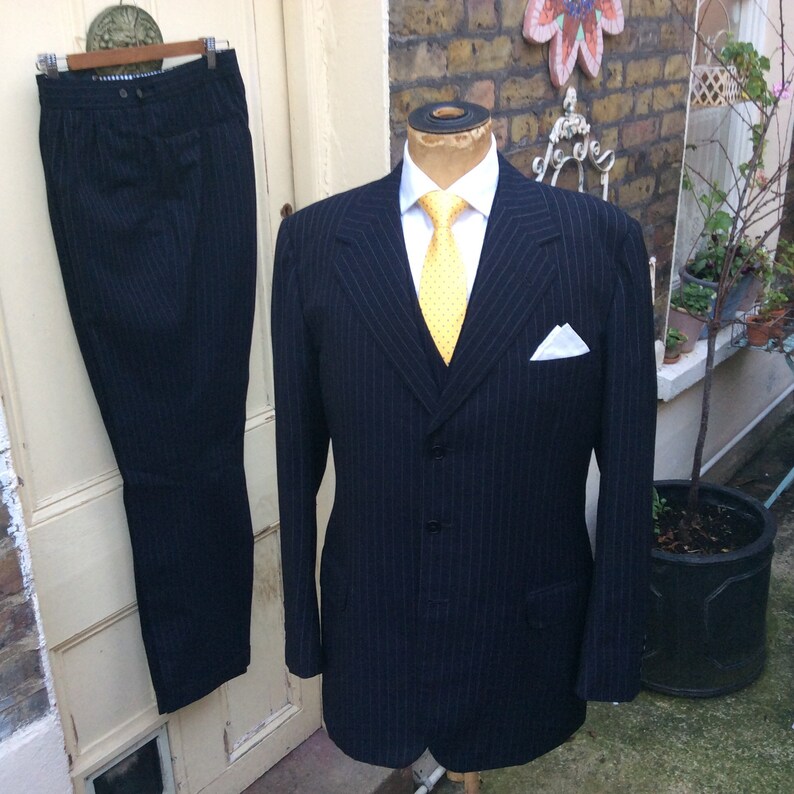 Denman & Goddard Bespoke Pinstripe 3piece Suit From 1972 in Etsy