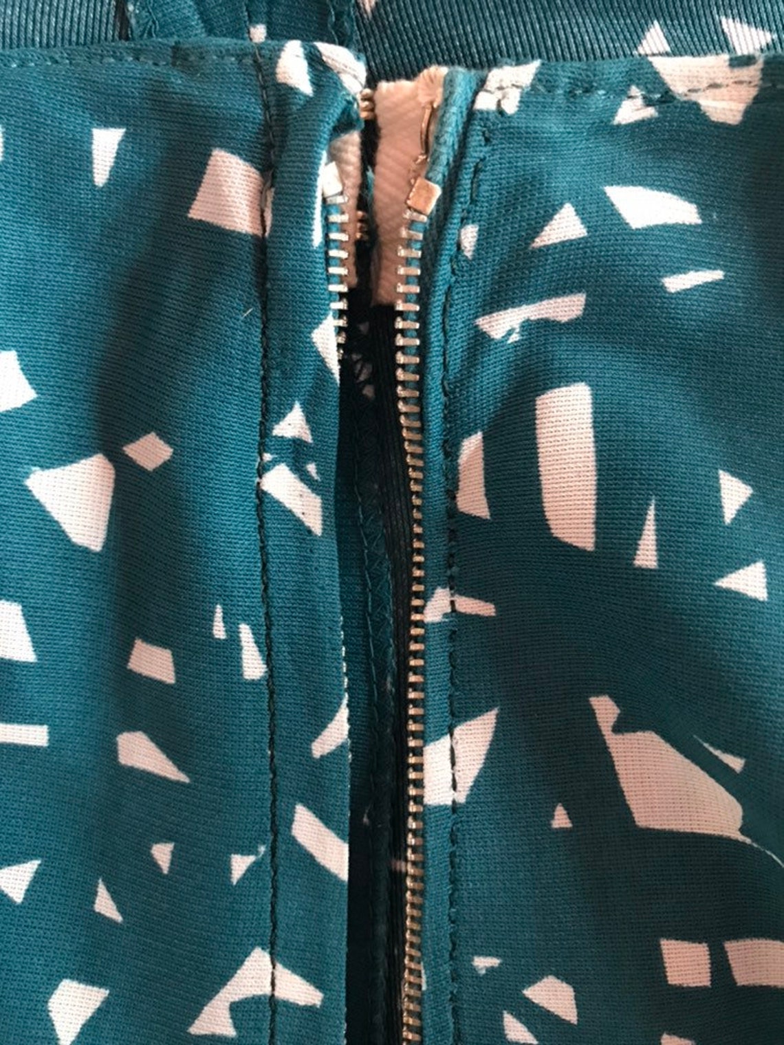 1950s Skirt Suit with Blue and Black Pattern