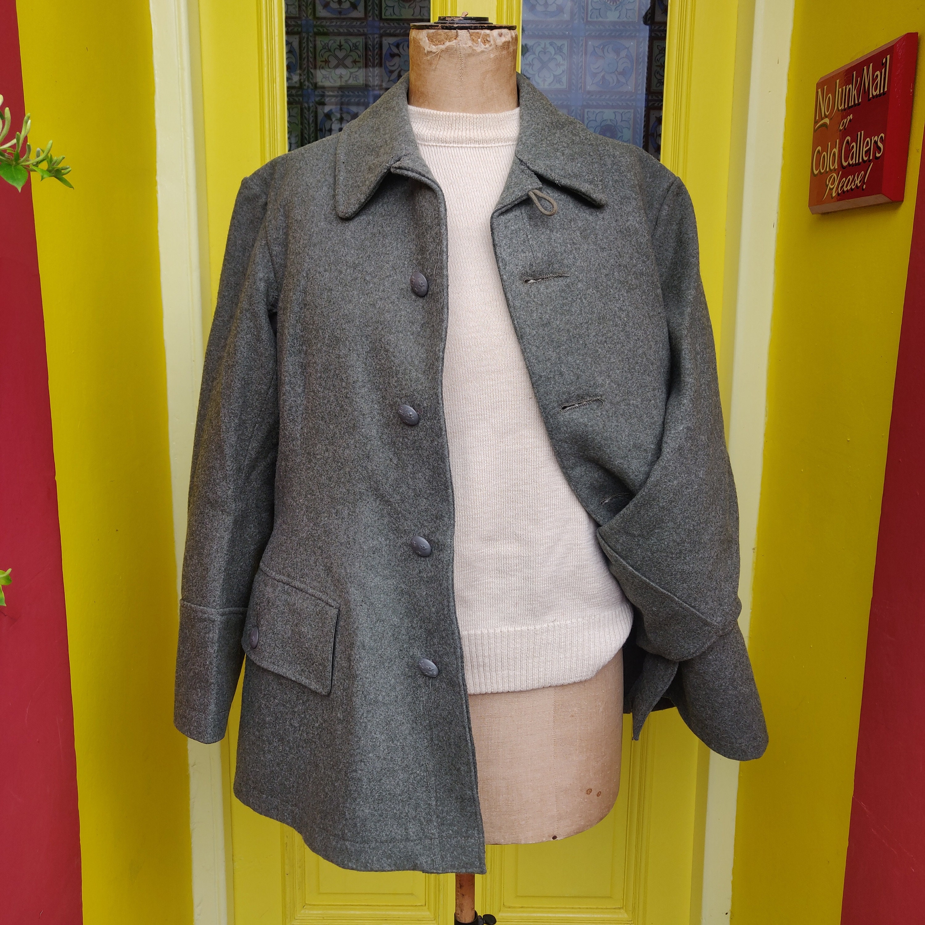 Deadstock 1942 Swedish Army Field Jacket, Grey / Green Wool Deadstock 1942 Swedish Army Field Jacket, Grey / Green Wool