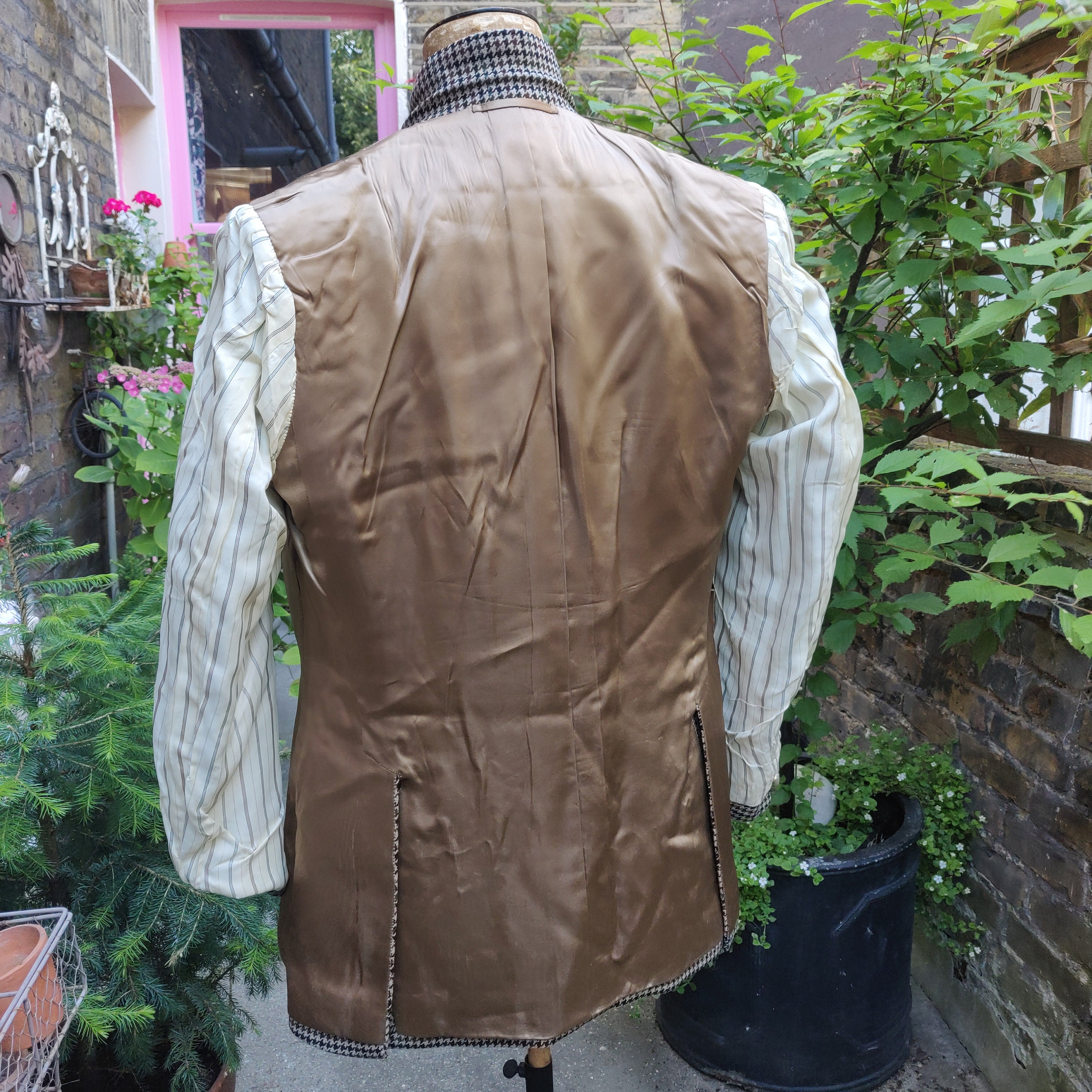 Bespoke Tweed Jacket Made in the Late 1970s. Houndstooth Bespoke Tweed Jacket Made in the Late 1970s. Houndstooth