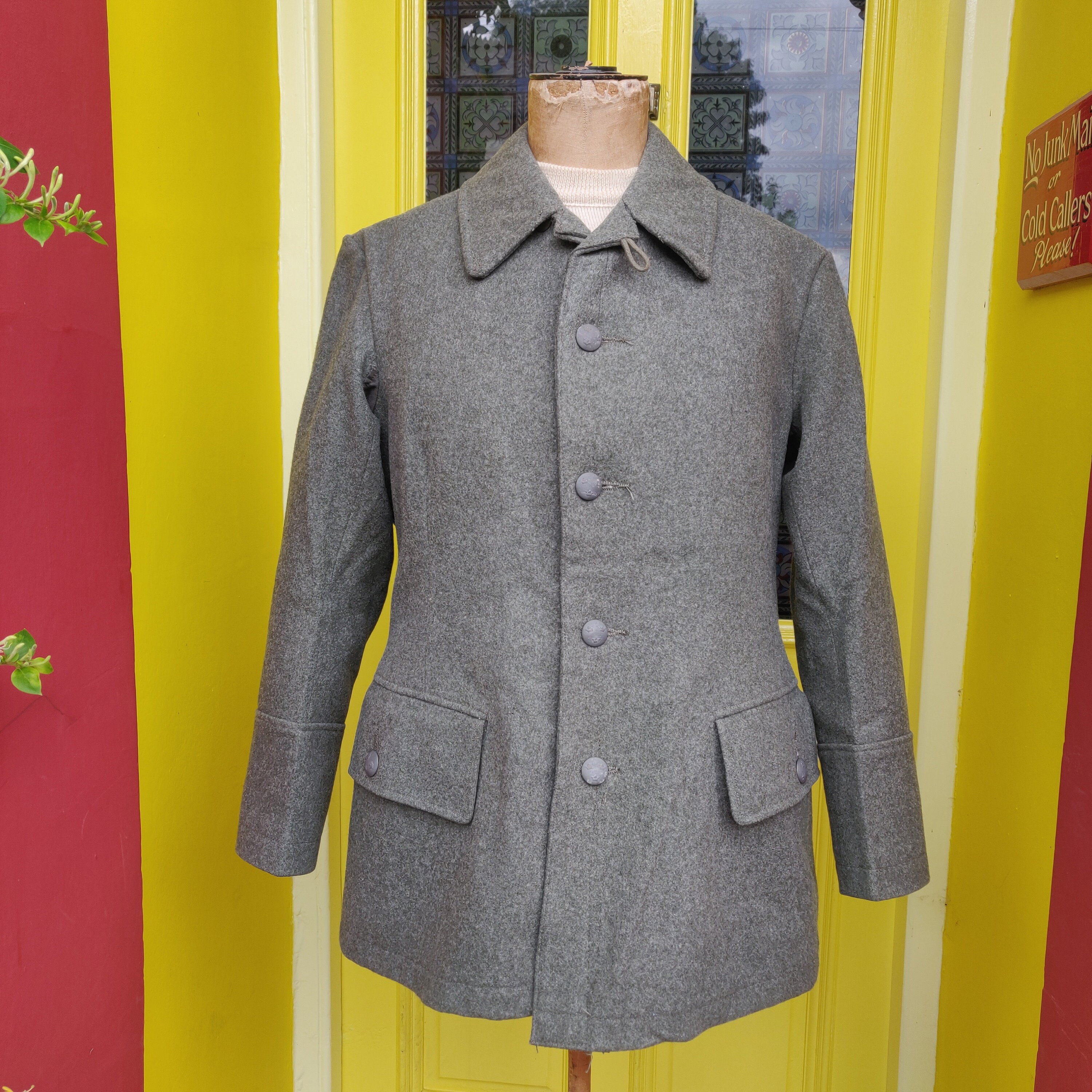 Deadstock 1942 Swedish Army Field Jacket, Grey / Green Wool
