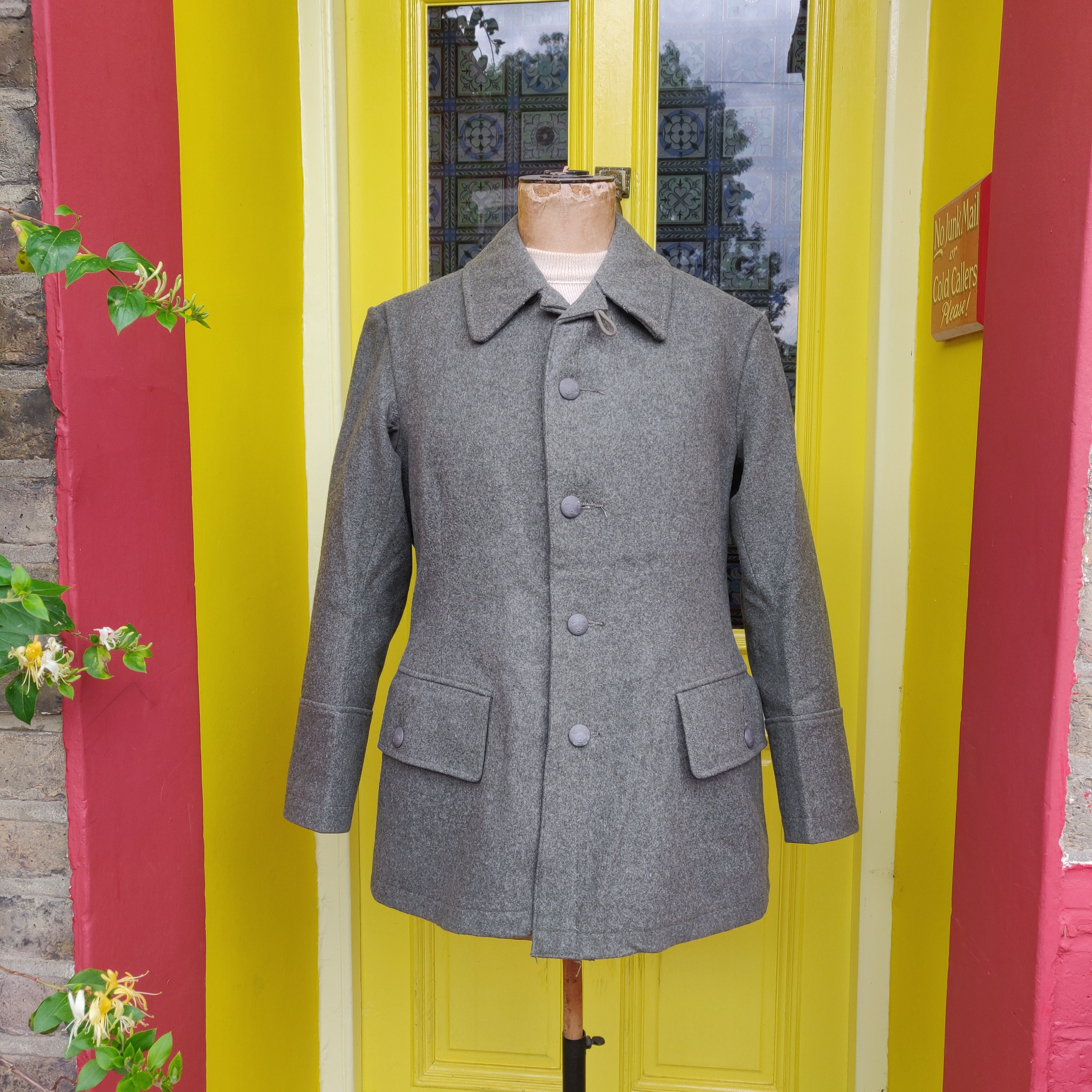 Deadstock 1942 Swedish Army Field Jacket, Grey / Green Wool. Unworn. Size: Medium (About 40 Deadstock 1942 Swedish Army Field Jacket, Grey / Green Wool. Unworn. Size: Medium (About 40