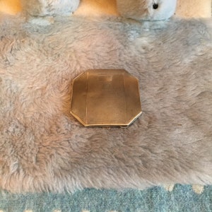 1930er Jahre silberne Deko Spiegel Puderdose. Punziert .