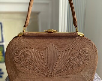 vintage 1940s brown Corde handbag.