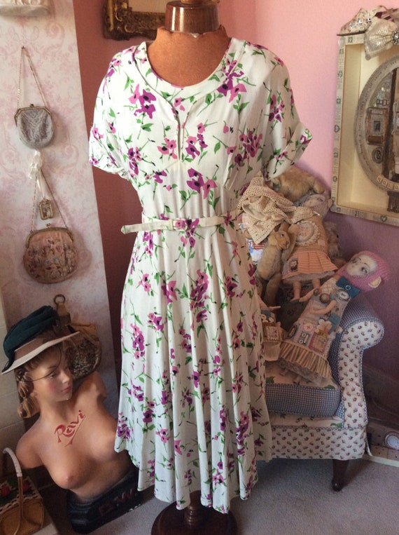 1940s linen day dress - image 1