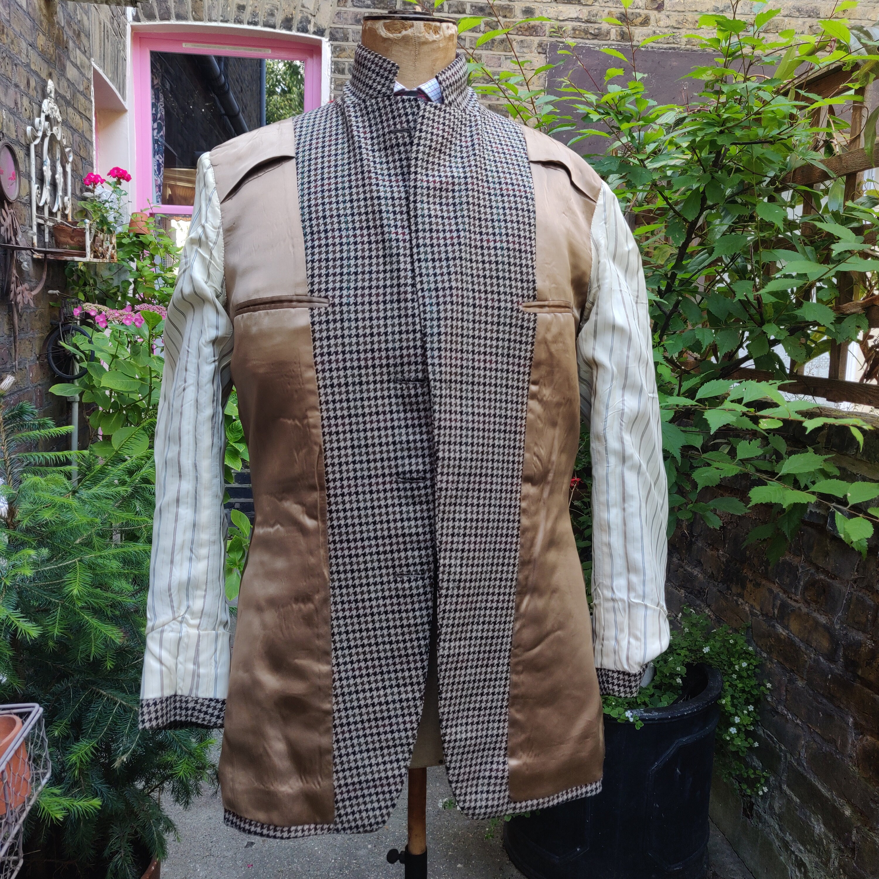 Bespoke Tweed Jacket Made in the Late 1970s. Houndstooth Bespoke Tweed Jacket Made in the Late 1970s. Houndstooth