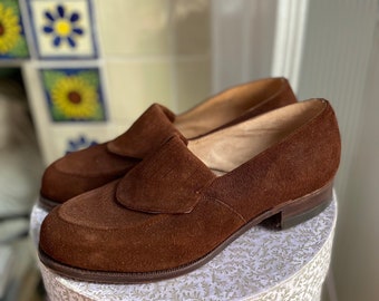 1950s vintage brown suede loafers. Immaculate condition. Size 5.5 UK