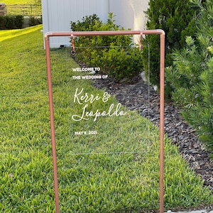 Custom Wedding Welcome Sign, Custom Laser Etched Acrylic 18x24 Medium Sign