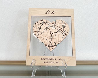 Valentine wall art , Valentines gift for couples, Where we met map, proposal map, wedding anniversary map, , couples heart map, house map