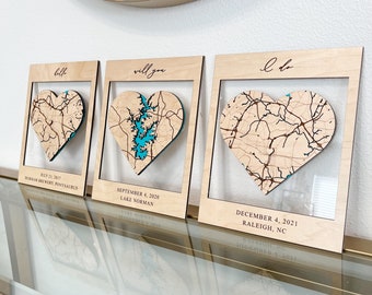 Valentines Day gift for couples, Where we met heart map, proposal map, wedding anniversary map , couples heart map, house map