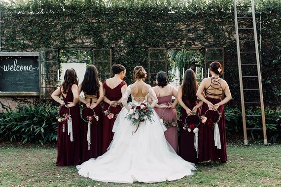 hoop bridesmaid bouquet