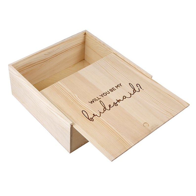 Bridesmaid proposal wooden box, Bridesmaid gift box image 2