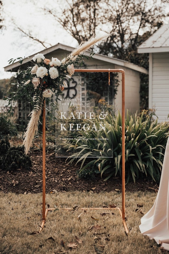 Copper Stand Welcome Sign Wedding Bar Stand Seating Chart Etsy