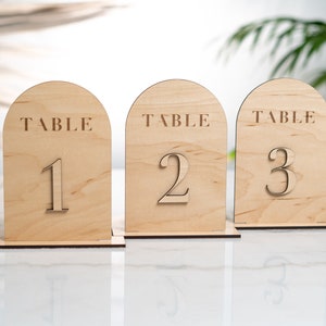 Wooden Table Number, Arch Table numbers, Acrylic table number,