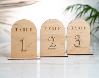 Wooden Table Number, Arch Table numbers, Acrylic table number,