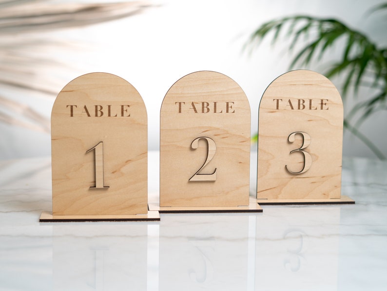 Rectangular Wood Table Number Arch Wooden Table Number, Modern Wedding Decor - Etsy