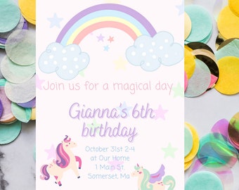 Únase a nosotros para una invitación a una fiesta de un día mágico